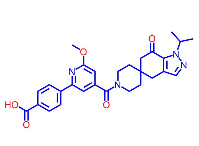 4-(4-(1-isopropyl-7-oxo-1,4,6,7-tetrahydrospiro[indazole-5,4'-piperidine]-1'-carbonyl)-6-methoxypyridin-2-yl)benzoicacid 1370448-25-1