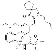 CAS 登录号：254740-64-2, 4'-[(2-丁基-4-氧代-1,3-二氮杂螺[4.4]壬-1-烯-3-基)甲基]-N-(4,5-二甲基-3-异恶唑基)-2'-(乙氧基甲基)-[1,1'-联苯]-2-磺酰胺