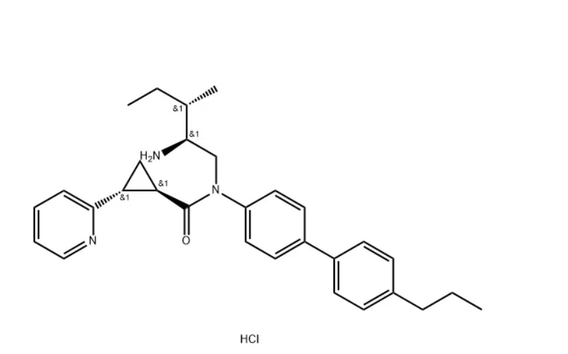 (1R,2R)-N-((2S,3S)-2-氨基-3-甲基戊基)-N-(4'-丙基-[1,1'-联苯]-4-基)-2(吡啶-2-基)环丙酰胺二盐酸盐;化合物 T13423;(1R,2R)-2-PCCA盐酸盐