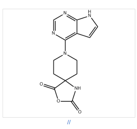 3-Oxa-1,8-diazaspiro[4.5]decane-2,4-dione, 8-(7H-pyrrolo[2,3-d]pyrimidin-4-yl)-