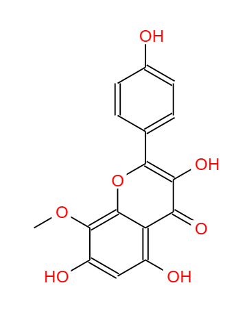 8-甲氧基山奈酚，571-74-4，sexangularetin。