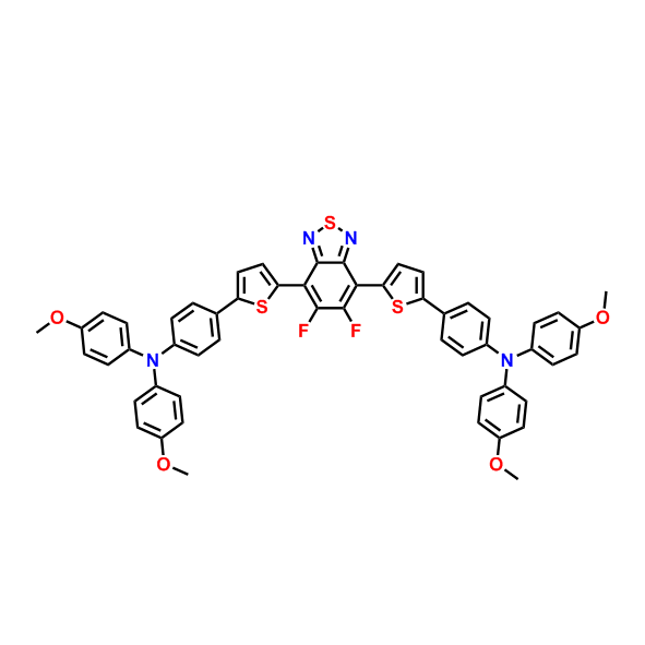 4,4'-((5,6-difluorobenzo[c][1,2,5]thiadiazole-4,7-diyl)bis(thiophene-5,2-diyl))bis(N,N-bis(4-methoxyphenyl)aniline)