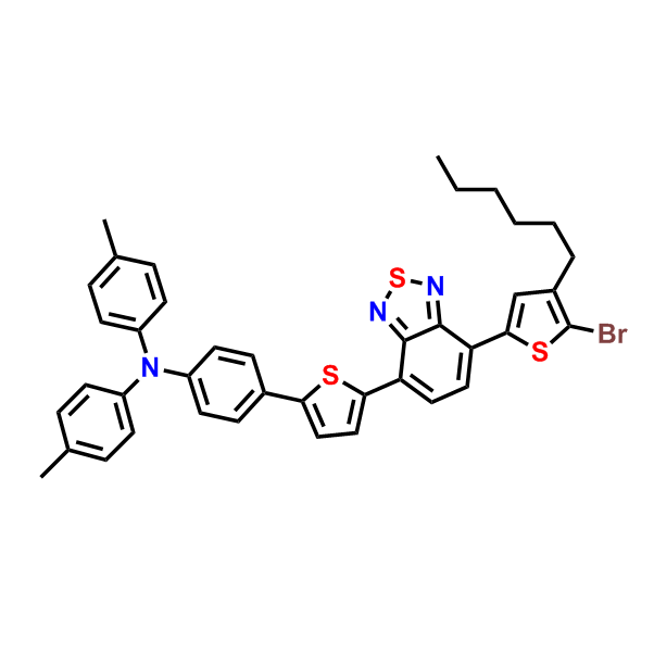 4-(5-(N,N-di-p-tolyl-4-aminophenyl)-thiophen-2-yl)-7-(5-bromo-4-hexyl-2-thienyl)-2,1,3-benzothiadiazole