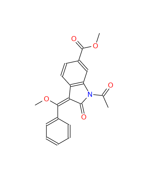 (E)- 1-乙酰基-3-(甲氧基(苯基)亚甲基)-2-氧代吲哚-6-羧酸酯甲酯