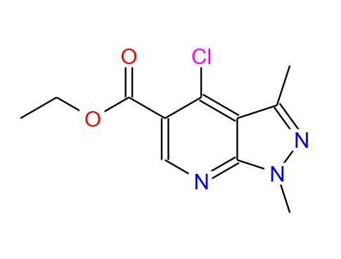 1,3-二甲基-4-氯-1H-吡唑[3,4-B]并吡啶-5-甲酸乙酯