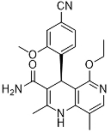 非奈利酮；(4S)-4-(4-氰基-2-甲氧基苯基)-5-乙氧基-1,4-二氢-2,8-二甲基-1,6-萘啶-3-甲酰胺；Finerenone