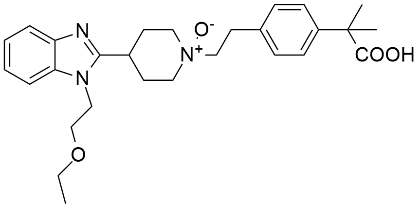 比拉斯汀N-氧化杂质；2-[4-（2-{4-[1-（2-乙氧基乙基）-1H-苯并咪唑-2-基]-哌啶-N-氧-1-基}-乙基）-苯基]-2-甲基丙酸