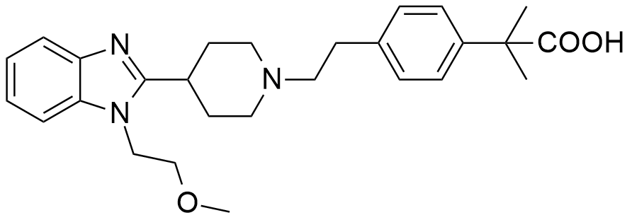 比拉斯汀甲醚杂质F；2-[4-（2-{4-[1-（2-甲氧基乙基）-1H-苯并咪唑-2-基]-哌啶-1-基}-乙基）-苯基]-2-甲基丙酸