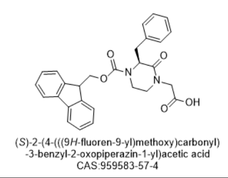 (S)-2-(4-(((9H-fluoren-9-yl)methoxy)carbonyl)-3-benzyl-2-oxopiperazin-1-yl)acetic acid