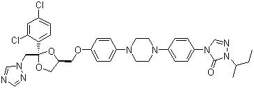 CAS 登录号：84625-61-6, 伊曲康唑, 4-[4-[4-[4-[[cis-2-(2,4-二氯苯基)-2-(1H-1,2,4-三唑-1-基甲基)-1,3-二氧戊环-4-基]甲氧基]苯基]哌嗪-1-基]苯基]-2-[(1RS)-1-甲基丙基]-1,2,4-三唑-3-酮