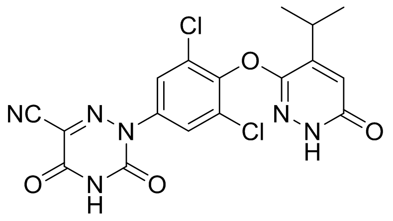 2-（3,5-二氯-4-（（4-异丙基-6-氧代-1,6-二氢哒嗪-3-基）氧基）苯基）-3,5-二氧代-2,3,4,5-四氢-1,2,4-三嗪-6-甲腈