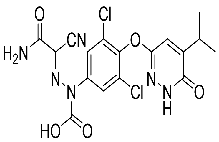 (E）-2-（2-氨基-1-氰基-2-氧代亚乙基）-1-（3,5-二氯-4-（（5-异丙基-6-氧代-1,6-二氢哒嗪-3-基）氧基）苯基）肼-1-羧酸