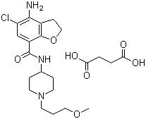 CAS 登录号：179474-85-2, 丁二酸 4-氨基-5-氯-2,3-二氢-N-[1-(3-甲氧基丙基)-4-哌啶基]-7-苯并呋喃甲酰胺