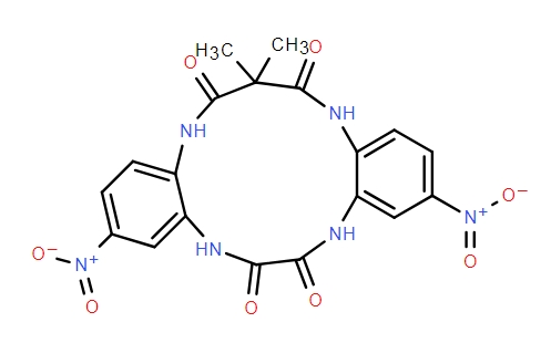 15,15-dimethyl-3,10-dinitro-5,8,13,17-tetrahydro-5,8,13,17-tetraazadibenzo[a,g]cyclotridecene-6,7,14,16-tetraone