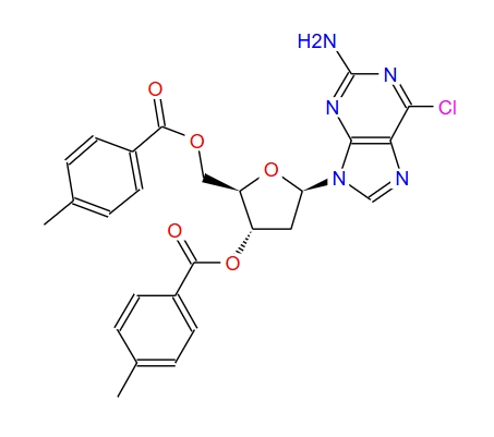 6-氯-9-[2-脱氧-3,5-二-O-(4-甲基苯甲酰)-BETA-D-赤式-呋喃戊糖基]-9H-嘌呤-2-胺