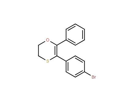 1,4-Oxathiin, 3-(4-bromophenyl)-5,6-dihydro-2-phenyl-