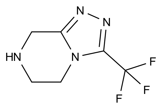 CATO_3-(三氟甲基)-5,6,7,8-四氢-[1,2,4]三唑并[4,3-a]吡嗪_486460-21-3_97%