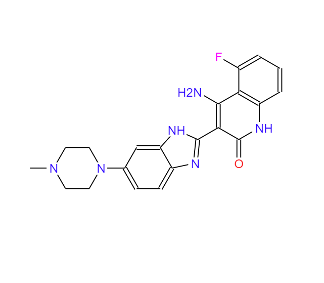 4-氨基-5-氟-3-[5-(4-甲基哌嗪-1-基)-1H-苯并咪唑-2-基]喹啉-2(1H)-酮