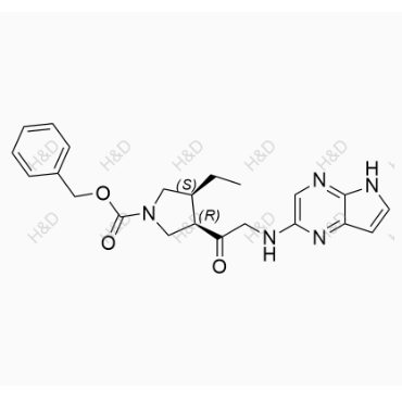 (3R,4S)-benzyl 3-(2-((5H-pyrrolo[2,3-b]pyrazin-2-yl)amino)acetyl)-4-ethylpyrrolidine-1-carboxylate	乌帕替尼杂质54