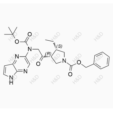 (3R,4S)-benzyl 3-(2-((tert-butoxycarbonyl)(5H-pyrrolo[2,3-b]pyrazin-2-yl)amino)acetyl)-4-ethylpyrrolidine-1-carboxylate	乌帕替尼杂质132