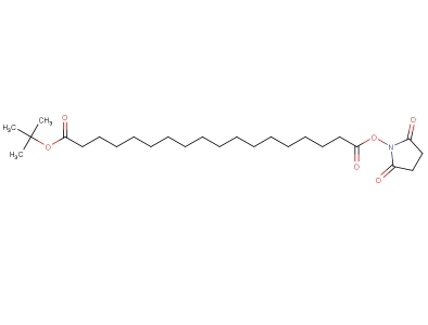 843666-34-2  18-(2,5-二氧代吡咯烷-1-基)十八烷二羧酸叔丁酯  Octadecanedioic acid, 1-(1,1-dimethylethyl) 18-(2,5-dioxo-1-pyrrolidinyl) ester（Boc-C16-NHS ester ）