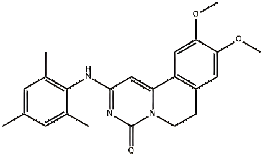 9 ,10-二甲氧基-2-(2,4,6-三甲基苯胺基)-6,7-嘧啶[6,1-A]异喹啉-4-酮