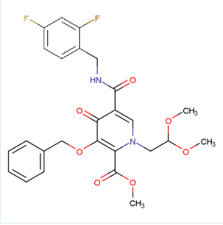 5-[[[(2,4-二氟苯基)甲基]氨基]羰基]-1-(2,2-二甲氧基乙基)-1,4-二氢-4-氧代-3-苄氧基-2-吡啶羧酸甲酯