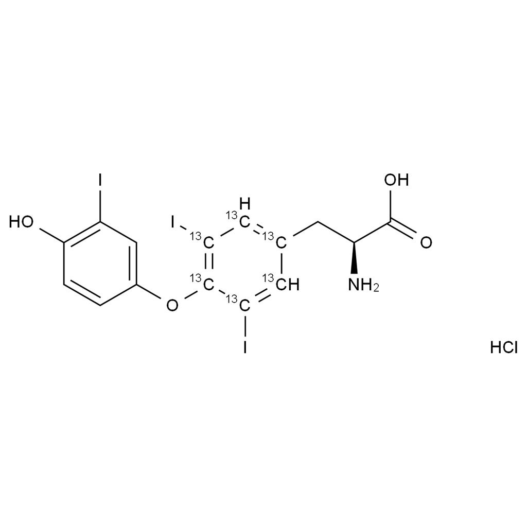 CATO_三碘甲状腺原氨酸-[13C6] 盐酸盐（L-碘甲状腺原氨酸；T3）_1217473-60-3_97%