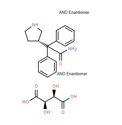 3-(S)-(1-甲酰胺基-1,1-二苯基甲基)吡咯烷-L-酒石酸盐