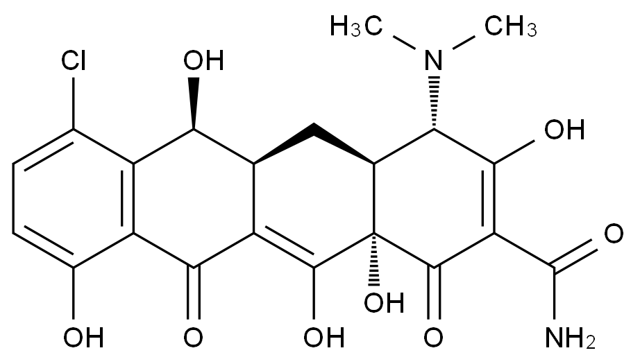 CATO_Demeclocycline ;Demethyl Chlortetracycline ;CAS # 127-33-3 ;C21H21ClN2O8 ;MW: 464.85 ;_127-33-3_97%