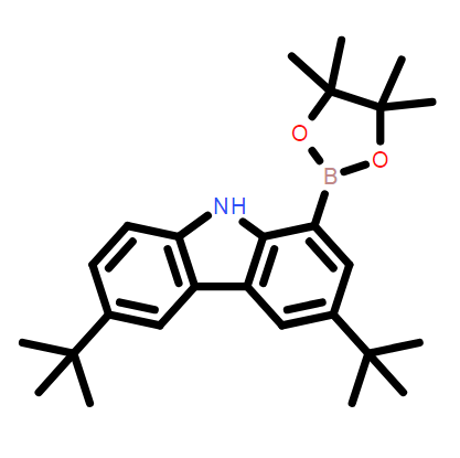 3,6-二叔丁基-1-(4,4,5,5-四甲基-1,3,2-二氧硼杂环戊烷-2-基)-9H-咔唑；1510810-80-6；红色荧光掺杂材料