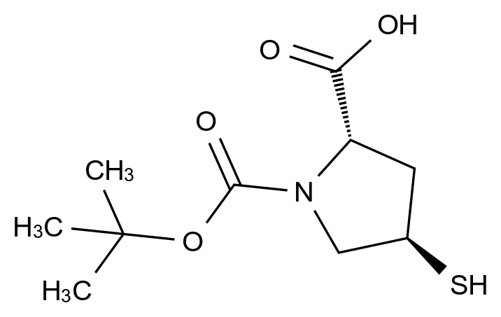 CATO_(2S,4R)-1-[(叔-丁氧基)羰基]-4-巯基吡咯烷-2-羧酸_958879-77-1_97%