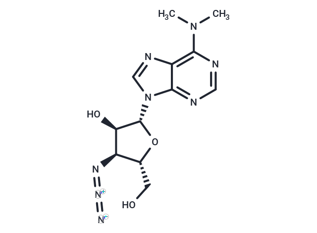 化合物 3’-Azido-3’-deoxy-N6,N6-dimethyladenosine|TNU0366|TargetMol