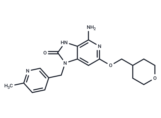 化合物 4-Amino-1,3-dihydro-1-[(6-methyl-3-pyridinyl)methyl]-6- ? [(tetrahydro-2H-pyran-4-yl)methoxy]-2H-imidazo[4,5-c]-pyridin-2-one|TNU0892|TargetMol