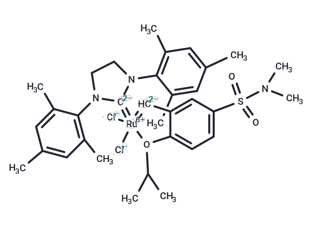 化合物 Dichloro[1,3-bis(2,4,6-trimethylphenyl)-2-imidazolidinylidene][[5-[(dimethylamino)sulfonyl]-2-(1-methylethoxy-O)phenyl]methylene-C]ruthenium(II)|T66135|TargetMol