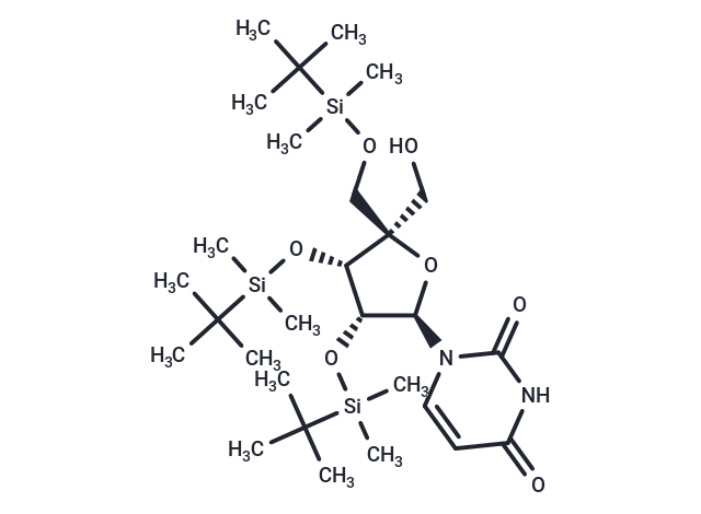 化合物 2’,3’,5’-Tri-O-(t-butyldimethylsilyl)-4’-C-hydroxymethyl uridine|TNU0949|TargetMol