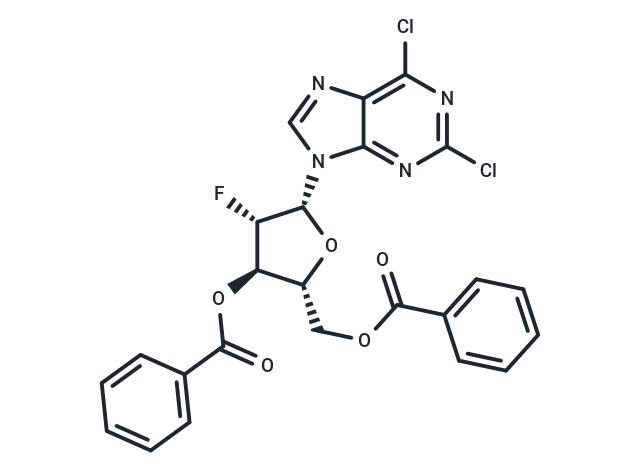 化合物 2,6-Dichloropurine -9-beta-D-(2’-deoxy-3’,5’-di-O-benzoyl-2’-fluoro)arabinoriboside|TNU0750|TargetMol