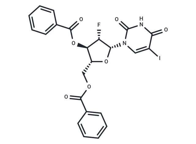 化合物 5-Iodo-3’,5’-bis-O-Bz-2’-deoxy-2’-fluoro-beta-D-arabinouridine|TNU0637|TargetMol