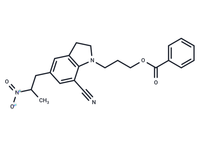 化合物 3-(7-Cyano-5-(2-nitropropyl)indolin-1-yl)propyl benzoate|T66295|TargetMol