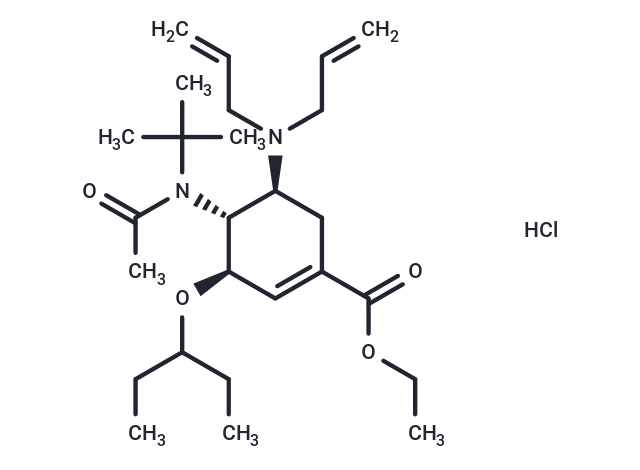 化合物 (3R,4R,5S)-Ethyl 4-(N-(tert-butyl)acetamido)-5-(diallylamino)-3-(pentan-3-yloxy)cyclohex-1-enecarboxylate hydrochloride|T66261|TargetMol