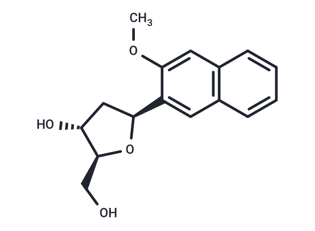 化合物 1-alpha-D-(3-Meth oxynaphthalen-2-yl)-2’-deoxy riboside; (1S)-1,4-Anhy dro-2-deoxy-1-C-(3-methoxy)-naphthalenyl)-D-erythro-pentitol|TNU1648|TargetMol