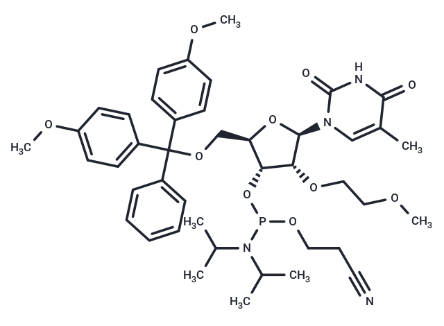 化合物 5’-O-DMTr-2’-O-(2-methoxyethyl)-5-methyluridine-3’-CED-phosphoramidite|TNU1113|TargetMol