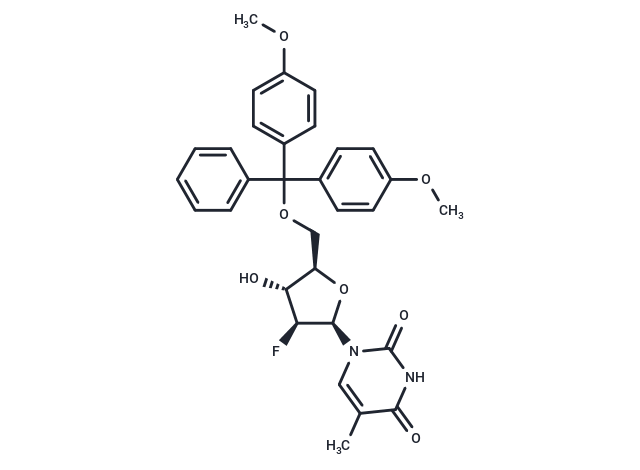 化合物 5’-O-(4,4’-Dimethoxytrityl)-2’-deoxy-2’-fluoro-5-methyl-b-D-arabinouridine|TNU1419|TargetMol