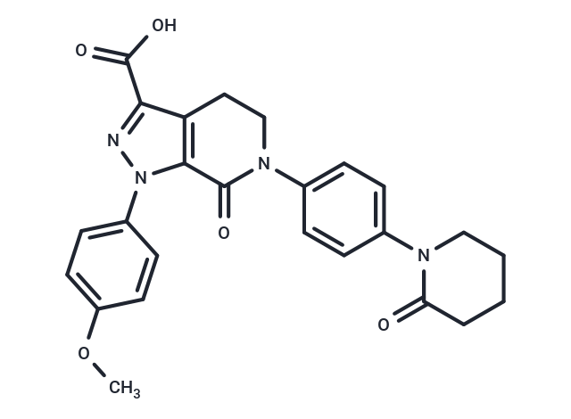 化合物 1-(4-Methoxyphenyl)-7-oxo-6-(4-(2-oxopiperidin-1-yl)phenyl)-4,5,6,7-tetrahydro-1H-pyrazolo[3,4-c]pyridine-3-carboxylic acid|T66214|TargetMol