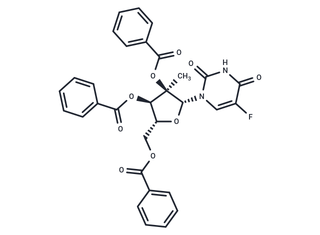 化合物 2’,3’,5’-Tri-O-benzoyl-2’-C-methyl-5-fluorouriddine|TNU0829|TargetMol