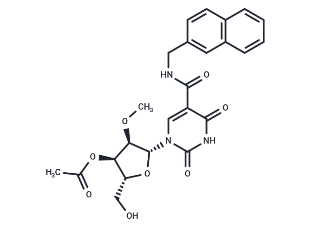 化合物 5-Naphthyl-b-methylaminocarbony-3’-O-acetyl-2’-O-methyluridine|TNU0012|TargetMol