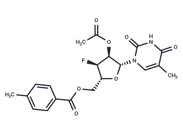 化合物 2’-O-Acetyl-5’-O-(p-toluoyl)-3’-deoxy-3’-fluoro-5-methyluridine|TNU0832|TargetMol