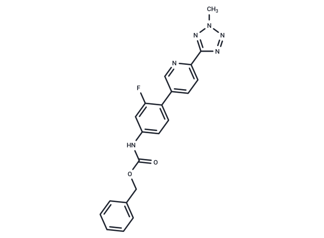 化合物 Benzyl (3-fluoro-4-(6-(2-methyl-2H-tetrazol-5-yl)pyridin-3-yl)phenyl)carbamate|T67099|TargetMol