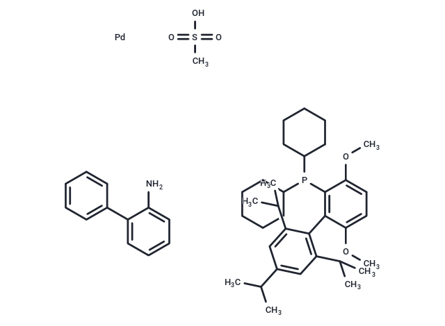 化合物 [(2-Di-cyclohexylphosphino-3,6-dimethoxy-2′,4′,6′- triisopropyl-1,1′-biphenyl)-2-(2′-amino-1,1′ -biphenyl)]palladium(II) methanesulfonate|T66687|TargetMol