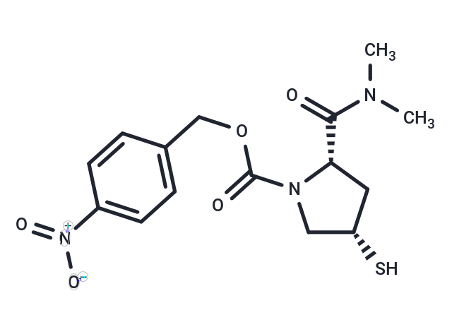 化合物 (2S,4S)-4-Nitrobenzyl 2-(dimethylcarbamoyl)-4-mercaptopyrrolidine-1-carboxylate|T66293|TargetMol